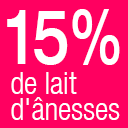 15% de lait d'ânesses frais